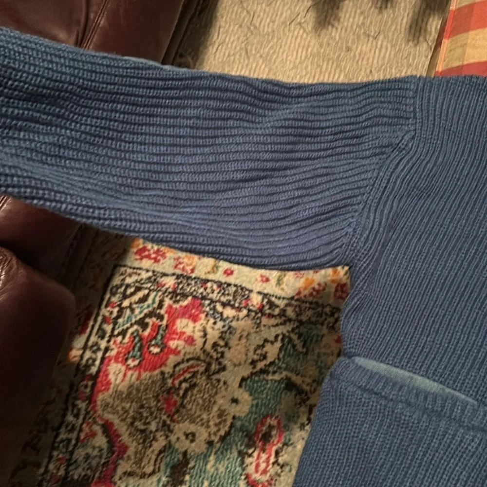 Women’s Blue Sweater with Elbow Patches